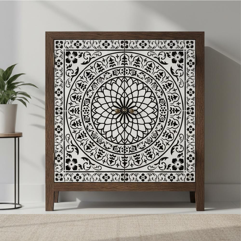 Floral Medallion Mandala Stencil for Walls, Floors & Tiles – Ornamental Decorative Pattern – ID# 735