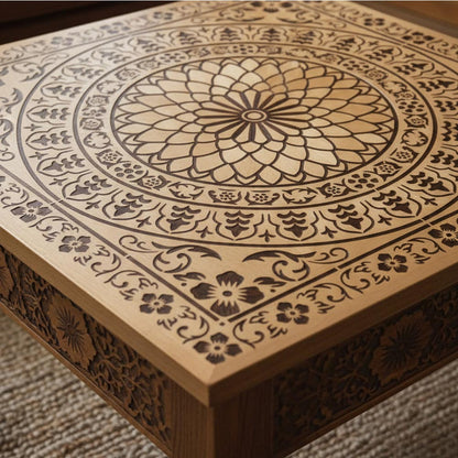 Floral Medallion Mandala Stencil for Walls, Floors & Tiles – Ornamental Decorative Pattern – ID# 735