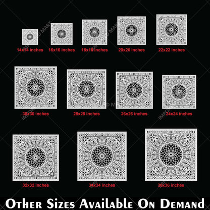Floral Medallion Mandala Stencil for Walls, Floors & Tiles – Ornamental Decorative Pattern # ID 8