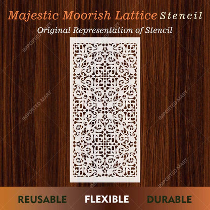 Majestic Moorish Lattice Wall Stencil for Furniture, Tiles & Wood Art – Islamic Geometric Pattern – ID# 736