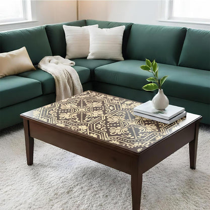 Geometric Paisley Wall Stencil for Furniture, Tiles & Floor Art – Ornamental Mandala Pattern – ID# 737