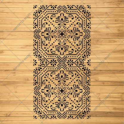 Geometric Paisley Wall Stencil for Furniture, Tiles & Floor Art – Ornamental Mandala Pattern – ID# 737