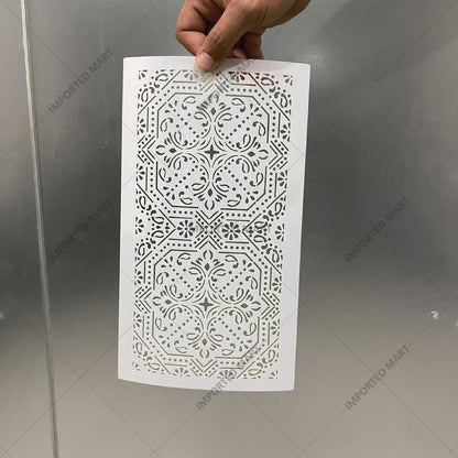 Geometric Paisley Wall Stencil for Furniture, Tiles & Floor Art – Ornamental Mandala Pattern – ID# 737