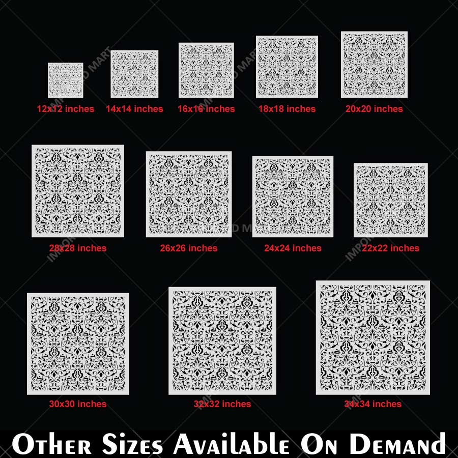 Vintage Brocade Damask Pattern Stencil for Walls, Furniture & Tiles – Classic Ornamental Repeat Design – ID# 738