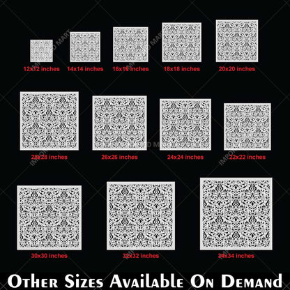 Vintage Brocade Damask Pattern Stencil for Walls, Furniture & Tiles – Classic Ornamental Repeat Design – ID# 738