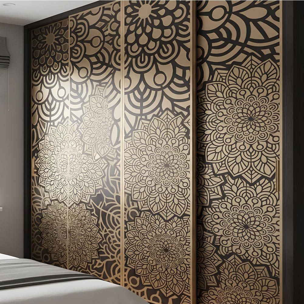 Zen Bloom Mandala Montage Stencil for Walls, Furniture & Canvas – Floral Layered Pattern Design – ID# 739