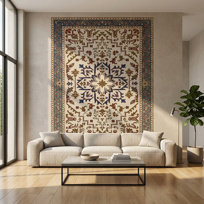 Moroccan Carpet Pattern Stencil for Walls, Floors & Furniture – Traditional Arabic Rug Design – ID# 743