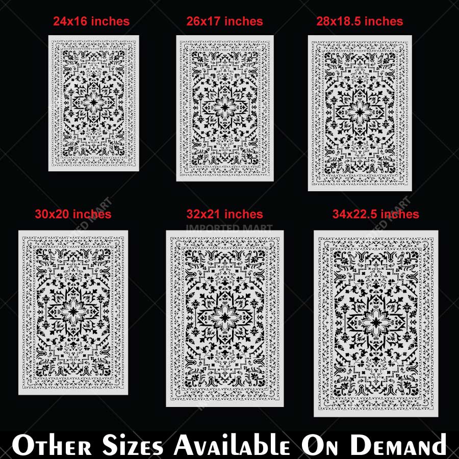 Moroccan Carpet Pattern Stencil for Walls, Floors & Furniture – Traditional Arabic Rug Design – ID# 743