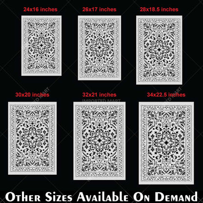 Moroccan Carpet Pattern Stencil for Walls, Floors & Furniture – Traditional Arabic Rug Design – ID# 743