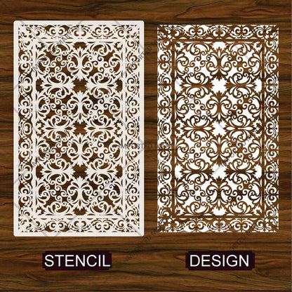 Baroque Filigree Wall & Furniture Stencil – Ornamental Vintage Scroll Pattern Design – ID# 747