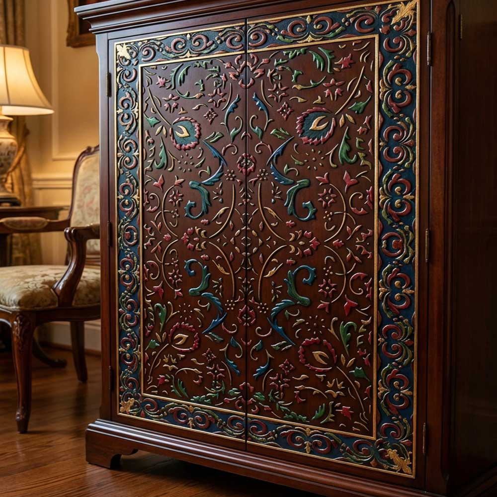 Vintage Anatolian Carpet Stencil for Walls & Floors – Traditional Turkish Rug Pattern Design – ID# 748