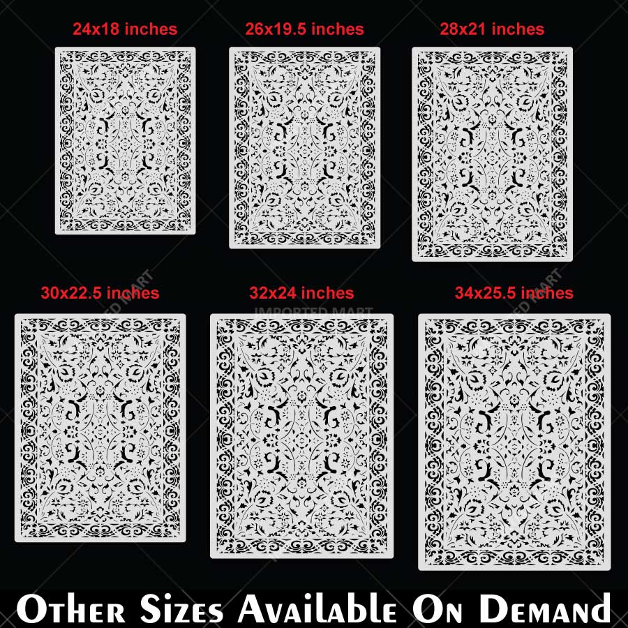 Vintage Anatolian Carpet Stencil for Walls & Floors – Traditional Turkish Rug Pattern Design – ID# 748