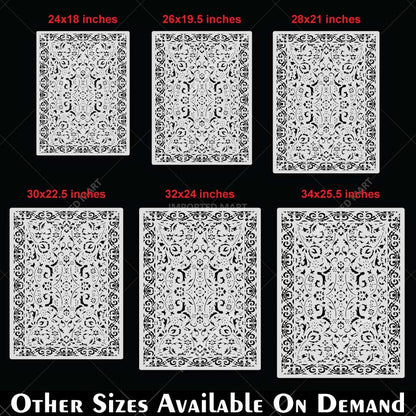 Vintage Anatolian Carpet Stencil for Walls & Floors – Traditional Turkish Rug Pattern Design – ID# 748