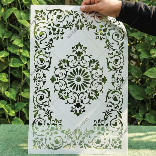 Royal Florentine Vintage Damask Stencil for Walls, Furniture & Floor Art – Classic Ornamental Border Design – ID# 750