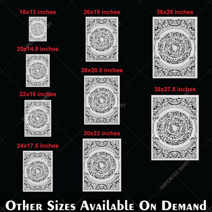 Baroque Crescent Calligraphy Stencil for Wall, Wood & Islamic Art – Ornamental Arabic Script Mandala Design – ID# 54
