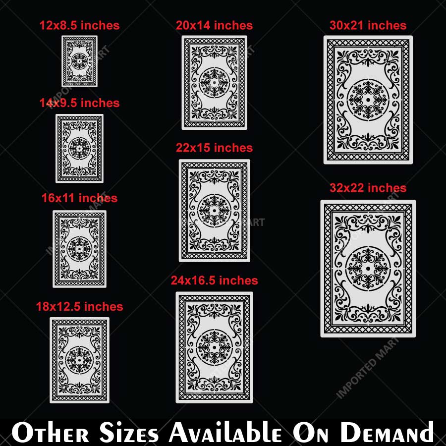 Imperial Court Filigree Rug Stencil for Floor, Wall & Furniture Art – Ornamental Carpet Pattern Design – ID# 754