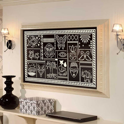 Global Totem Mosaic Tile Stencil for Wall, Floor & Furniture Art – Ethnic Tribal Pattern Design – ID# 755