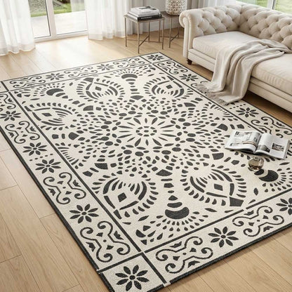 Intricate Lace Carpet Stencil for Floor, Wall & Rug Painting – Elegant Floral Mandala Design