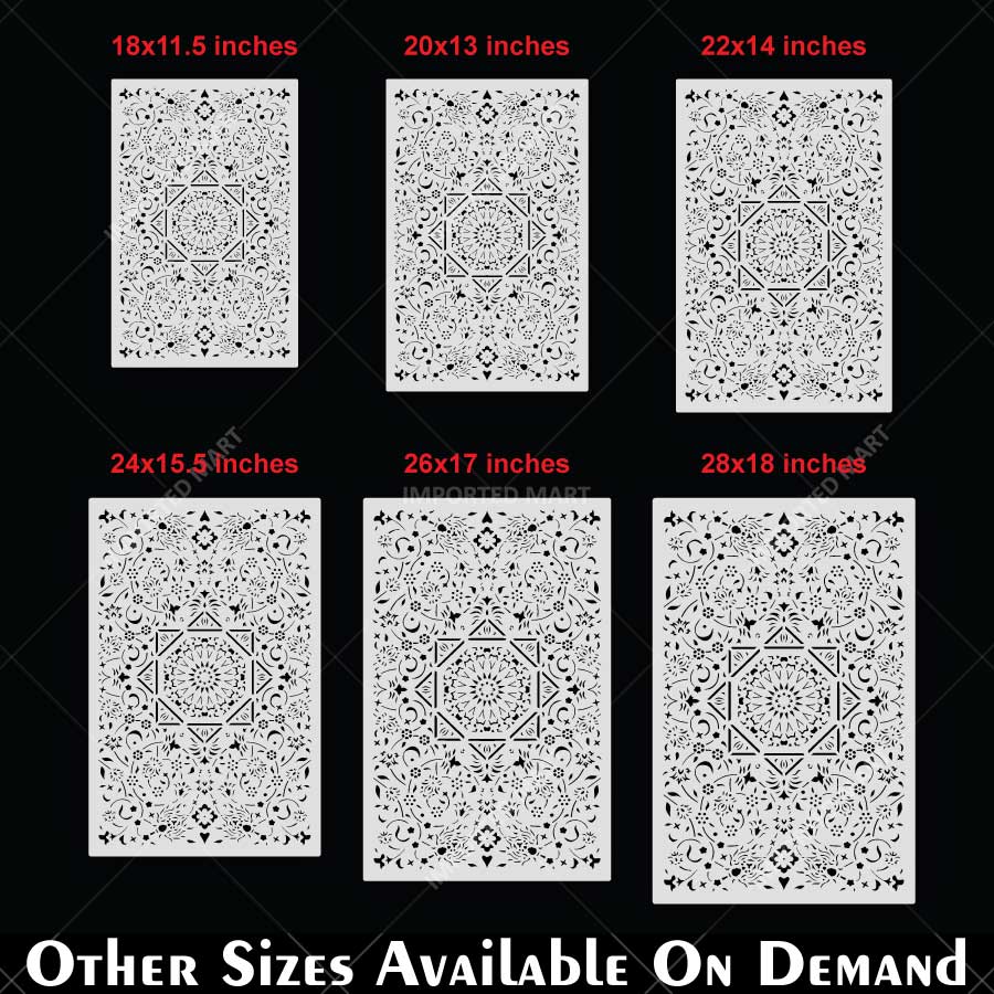 Geometric Arabesque Rug Stencil for Floor & Carpet Painting –  Design