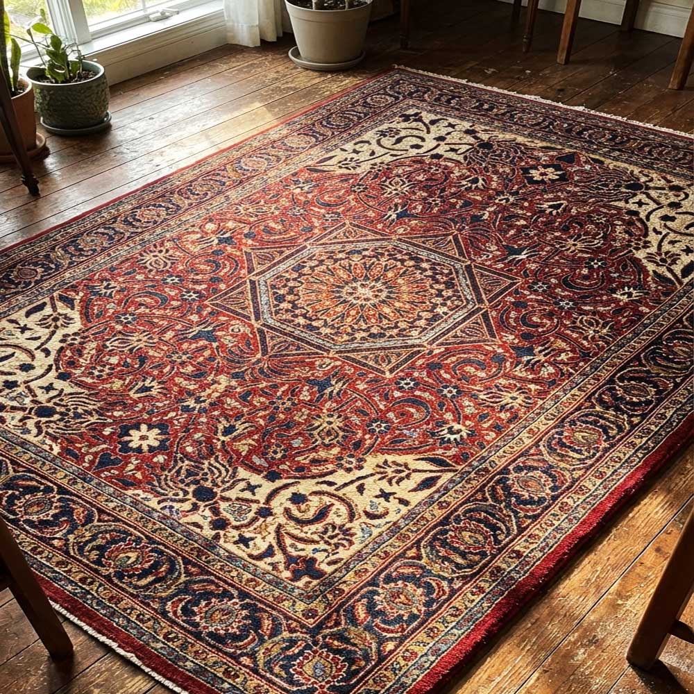 Geometric Arabesque Rug Stencil for Floor & Carpet Painting –  Design