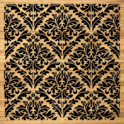 Majestic Heritage Damask Pattern Stencil for Wall, Furniture & Floor Art – Vintage Royal Design – ID# 762