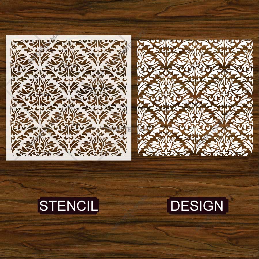 Majestic Heritage Damask Pattern Stencil for Wall, Furniture & Floor Art – Vintage Royal Design – ID# 762