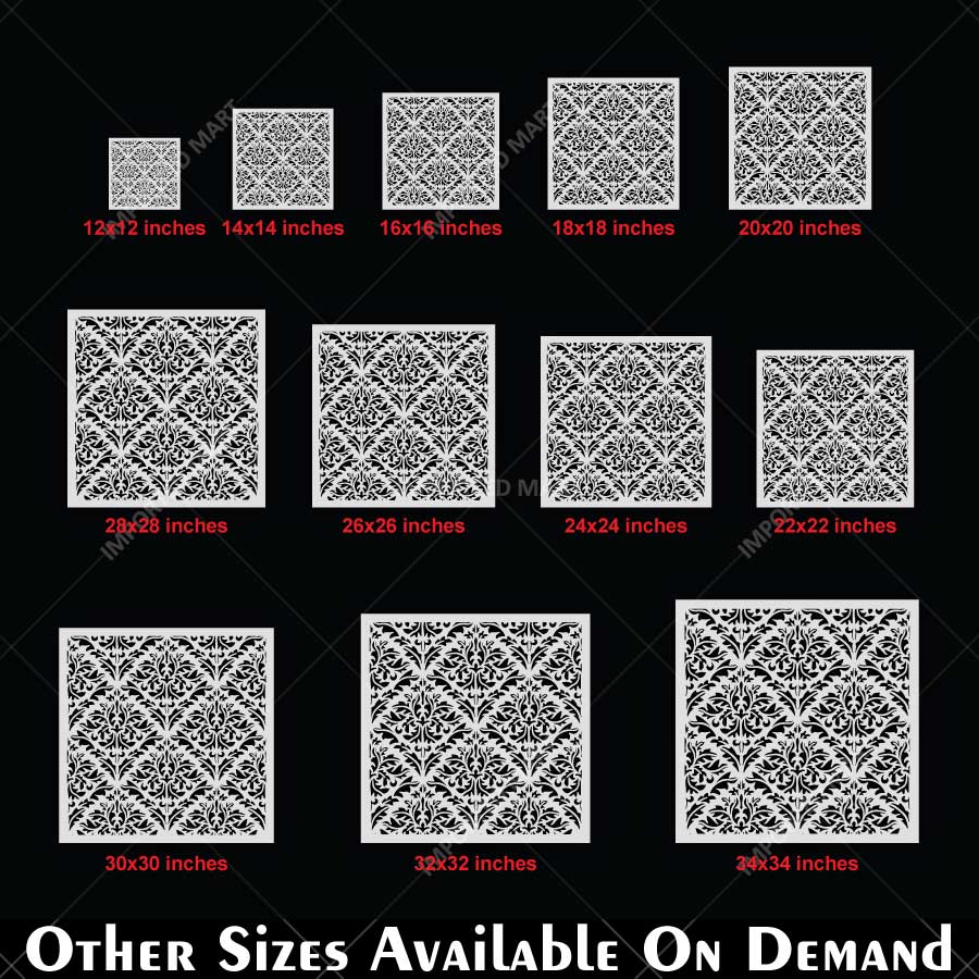 Majestic Heritage Damask Pattern Stencil for Wall, Furniture & Floor Art – Vintage Royal Design – ID# 762