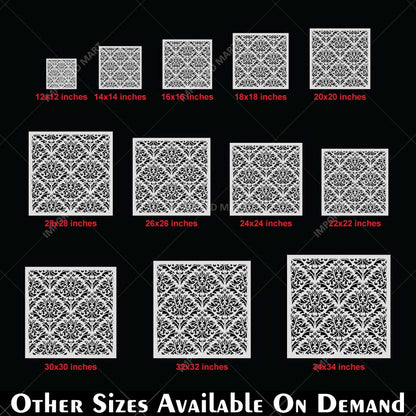 Majestic Heritage Damask Pattern Stencil for Wall, Furniture & Floor Art – Vintage Royal Design – ID# 762