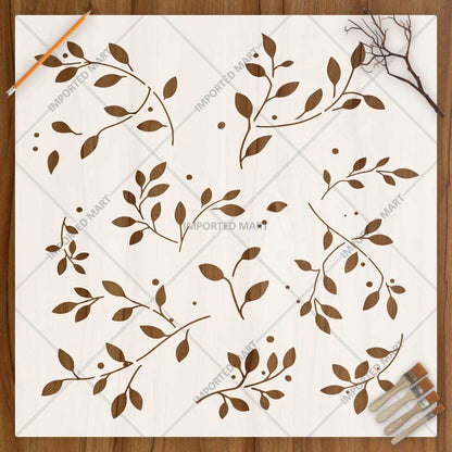 Forest Vine Stencil for Wall, Furniture & Fabric Art – Botanical Leaf Vine Pattern Design – ID# 764