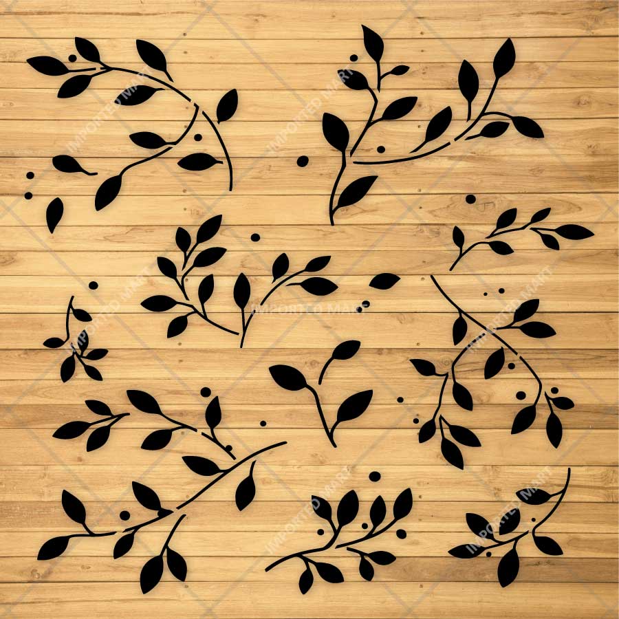 Forest Vine Stencil for Wall, Furniture & Fabric Art – Botanical Leaf Vine Pattern Design – ID# 764