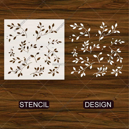 Forest Vine Stencil for Wall, Furniture & Fabric Art – Botanical Leaf Vine Pattern Design – ID# 764