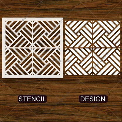 Art Deco Geometric Maze Stencil for Wall, Floor, Wood & Tile Decor – Reusable Linear Pattern – ID# 765