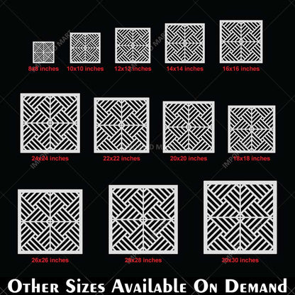 Art Deco Geometric Maze Stencil for Wall, Floor, Wood & Tile Decor – Reusable Linear Pattern – ID# 765