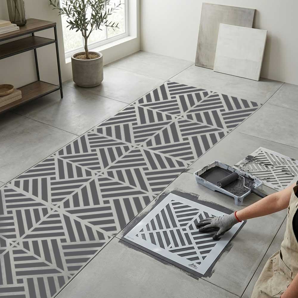 Art Deco Geometric Maze Stencil for Wall, Floor, Wood & Tile Decor – Reusable Linear Pattern – ID# 765