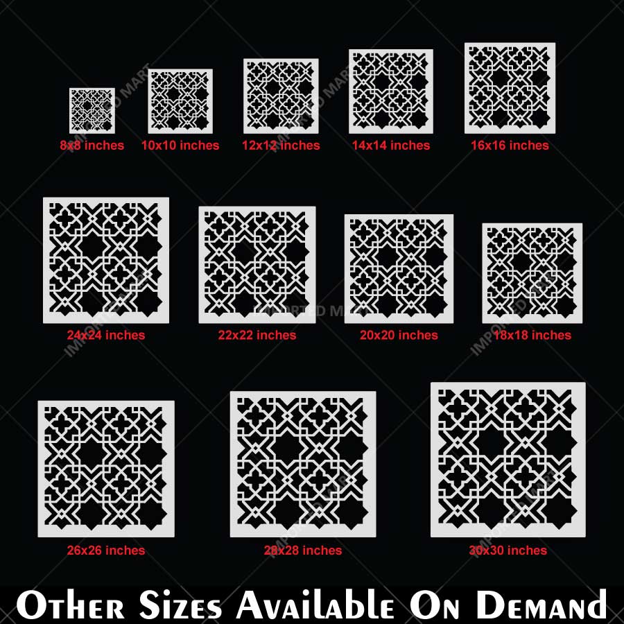 Moroccan Zellige Tile Stencil for Wall, Floor, Wood & Furniture Decor – Islamic Geometric Pattern – ID# 766