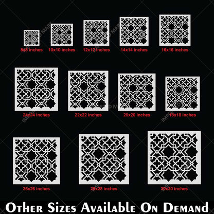Moroccan Zellige Tile Stencil for Wall, Floor, Wood & Furniture Decor – Islamic Geometric Pattern – ID# 766