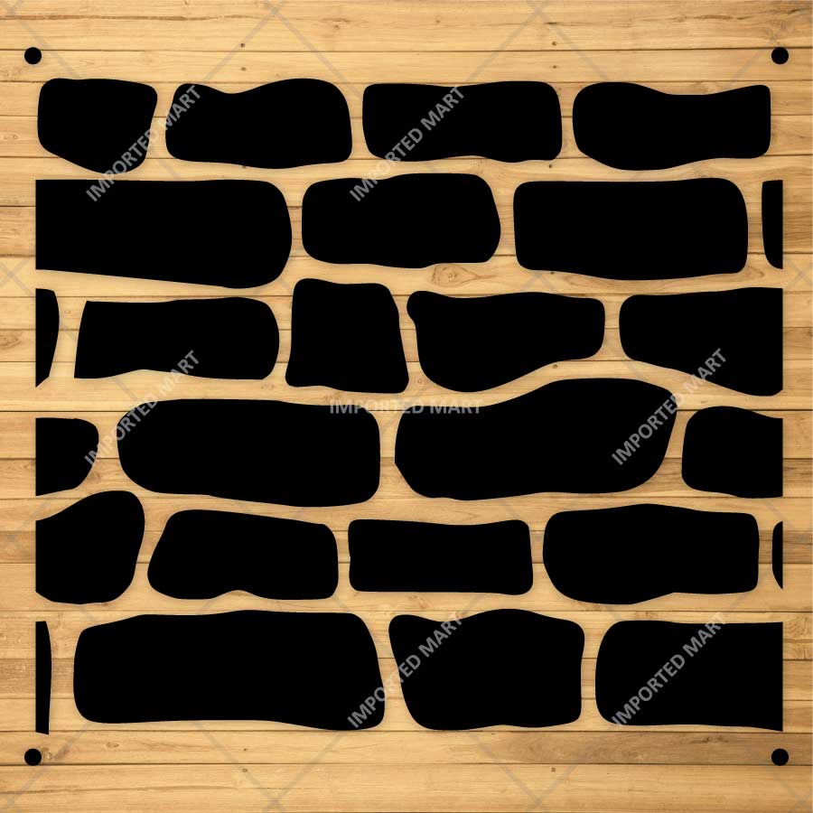 Rustic Stone Wall Brick Stencil for Wall, Concrete & Texture Paint Decor – Faux Rock Pattern