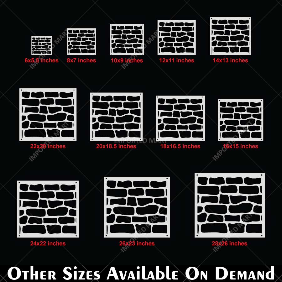 Rustic Stone Wall Brick Stencil for Wall, Concrete & Texture Paint Decor – Faux Rock Pattern