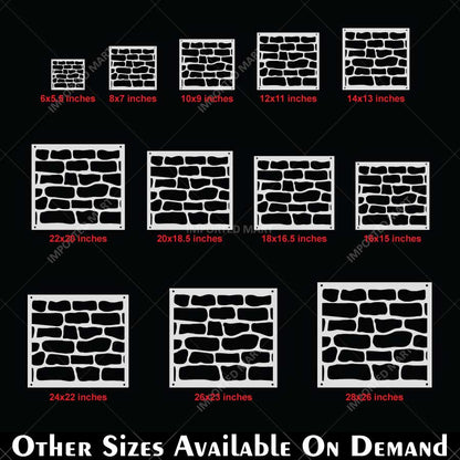 Rustic Stone Wall Brick Stencil for Wall, Concrete & Texture Paint Decor – Faux Rock Pattern