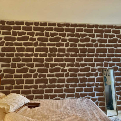 Rustic Stone Wall Brick Stencil for Wall, Concrete & Texture Paint Decor – Faux Rock Pattern