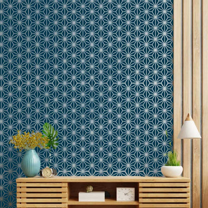 Asanoha Pattern Stencil for Wall, Floor & Furniture – Japanese Geometric Hemp Leaf Design – ID# 769