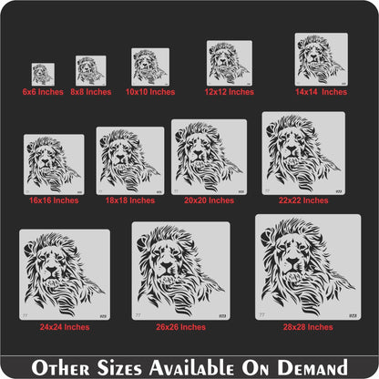 Lion Face Reusable Stencil for Canvas and wall painting.ID#77