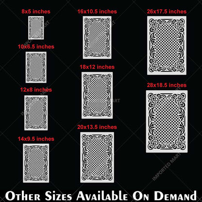 Ornate Trellis Rug Stencil for Floor, Tile & Fabric – Vintage Lattice Border Pattern