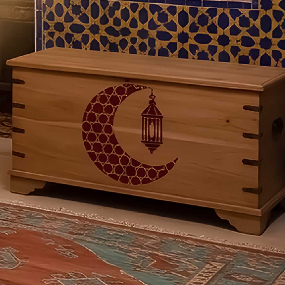 Moroccan Moon Lantern Stencil for Wall, Wood, Furniture & Ramadan Decor – Islamic Crescent Design – ID# 772