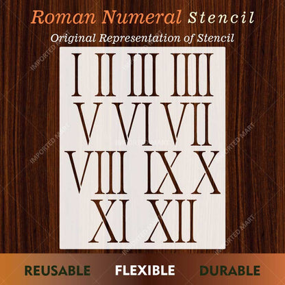 Roman Numeral Clock Stencil for Wall, Wood & Furniture Painting – Vintage Number Design – ID# 774