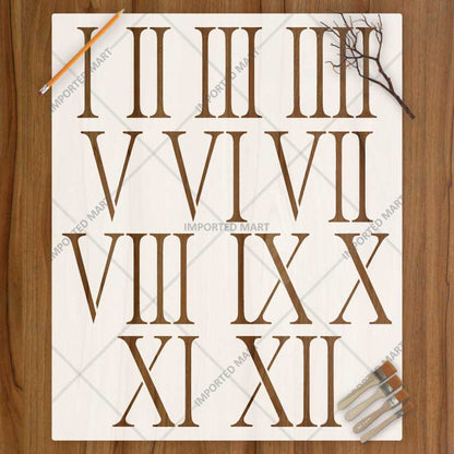 Roman Numeral Clock Stencil for Wall, Wood & Furniture Painting – Vintage Number Design – ID# 774