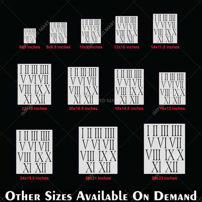 Roman Numeral Clock Stencil for Wall, Wood & Furniture Painting – Vintage Number Design – ID# 774