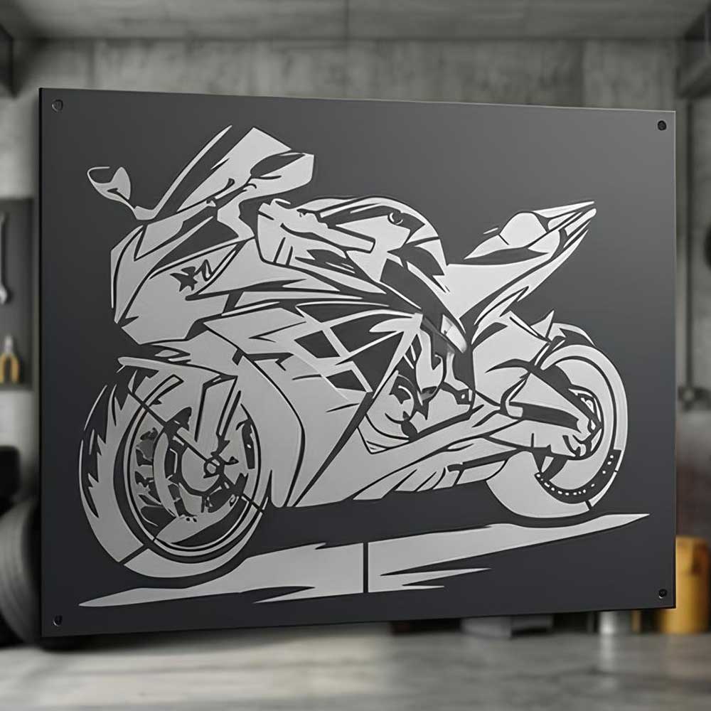 Kawasaki Ninja Bike Stencil for Wall, Garage, Helmet, Wood & Fabric Art – Sports Motorcycle Design – ID# 30