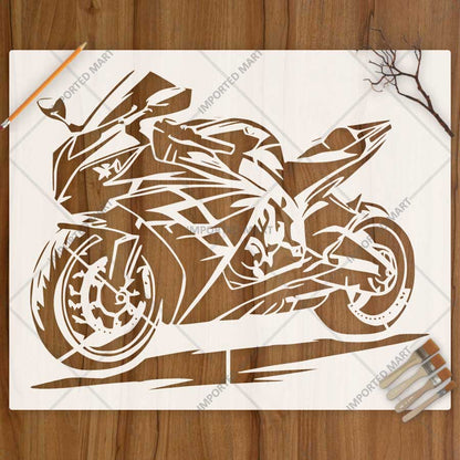 Kawasaki Ninja Bike Stencil for Wall, Garage, Helmet, Wood & Fabric Art – Sports Motorcycle Design – ID# 777