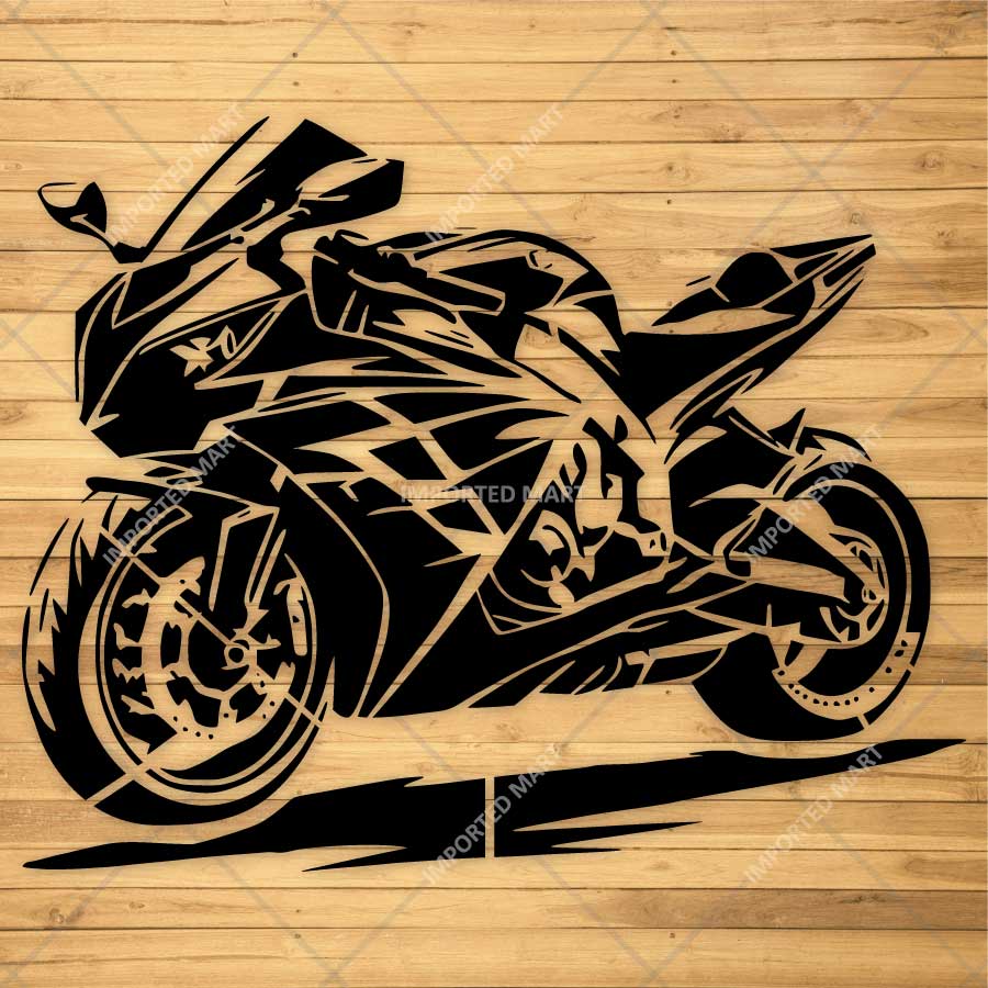 Kawasaki Ninja Bike Stencil for Wall, Garage, Helmet, Wood & Fabric Art – Sports Motorcycle Design – ID# 30